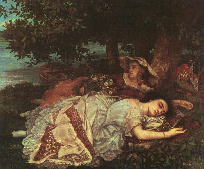 Gustave Courbet The Young Ladies of the Banks of the Seine France oil painting art
